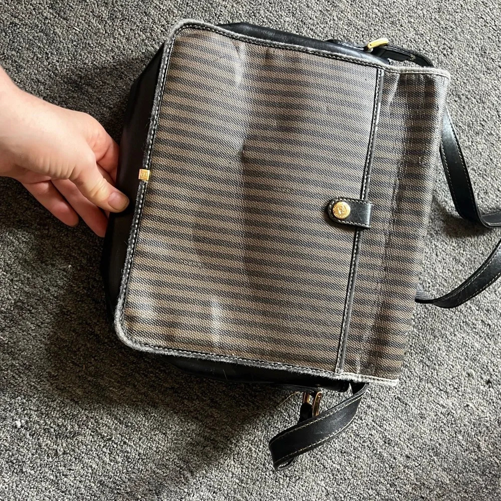 Vintage Fendi Pequin Crossbody Bag Purse - Picture 7 of 16